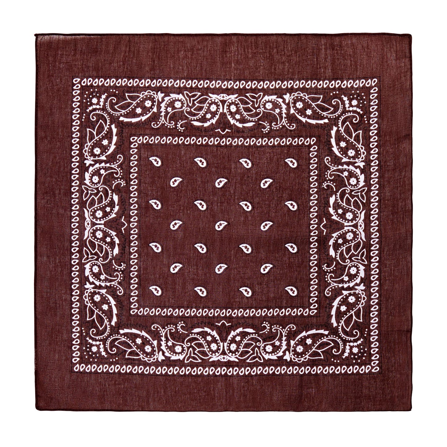 "BANDANA BRAUN" 55X55 cm - 100% Baumwolle – Detailansicht