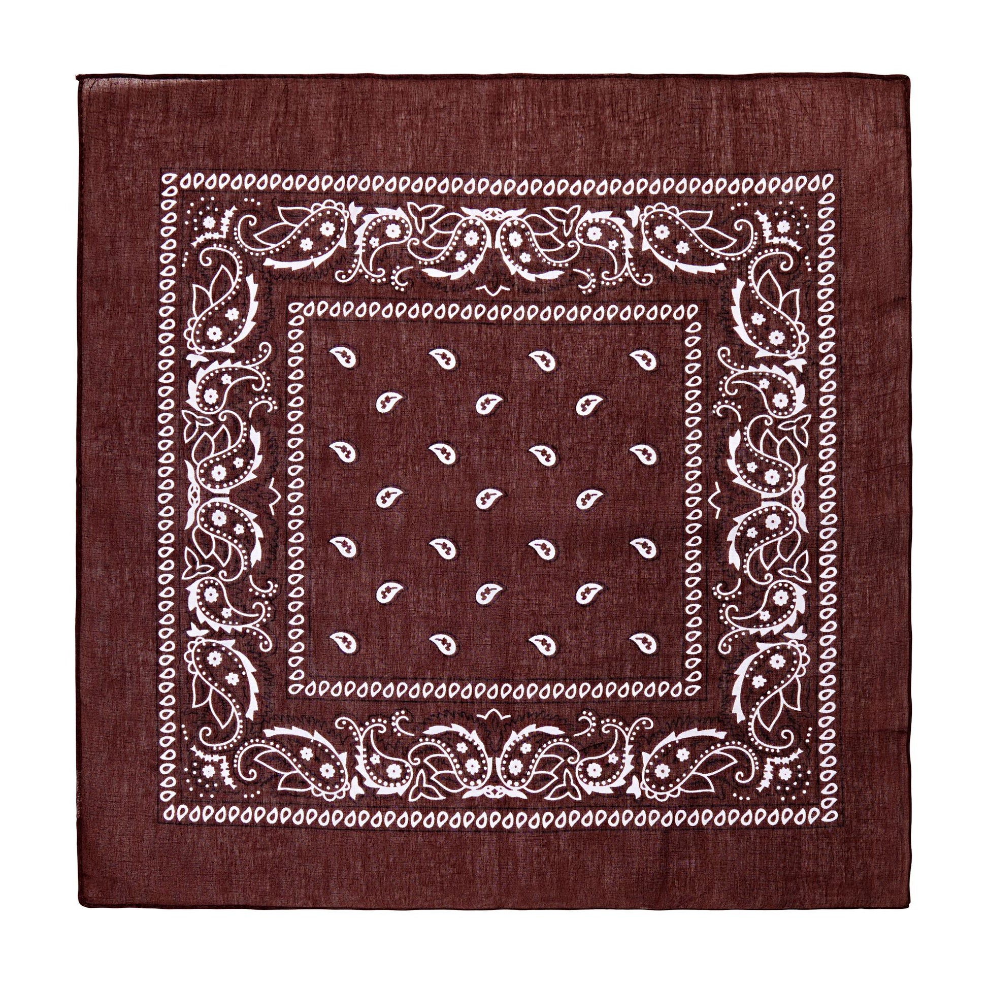 "BANDANA BRAUN" 55X55 cm - 100% Baumwolle – Detailansicht