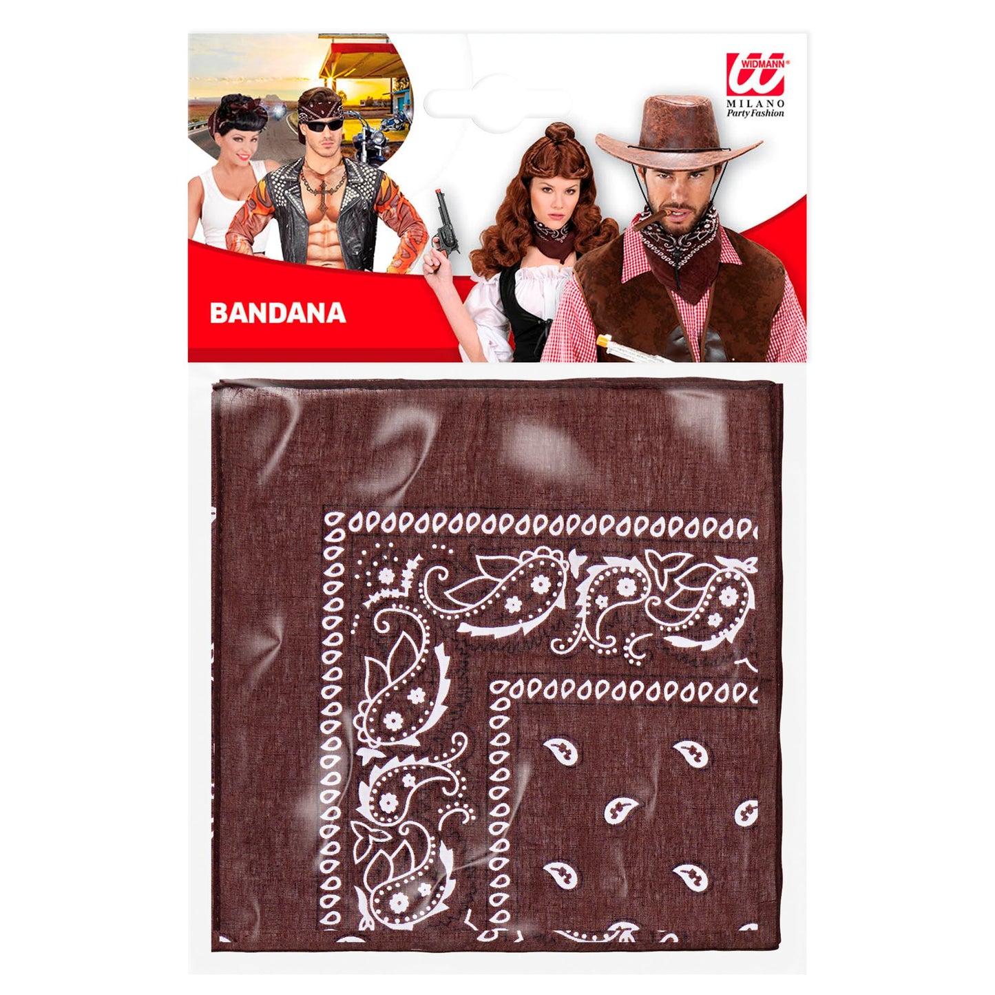 "BANDANA BRAUN" 55X55 cm - 100% Baumwolle – Ansicht 3