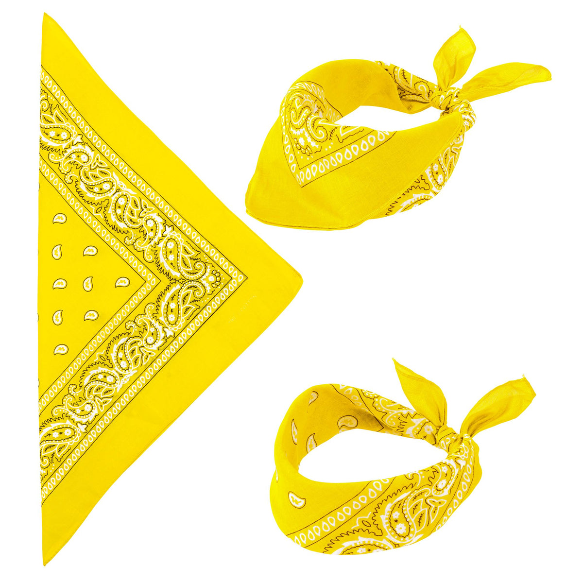 "BANDANA GELB" 55x55 cm - 100% Bauwolle – Vorderansicht