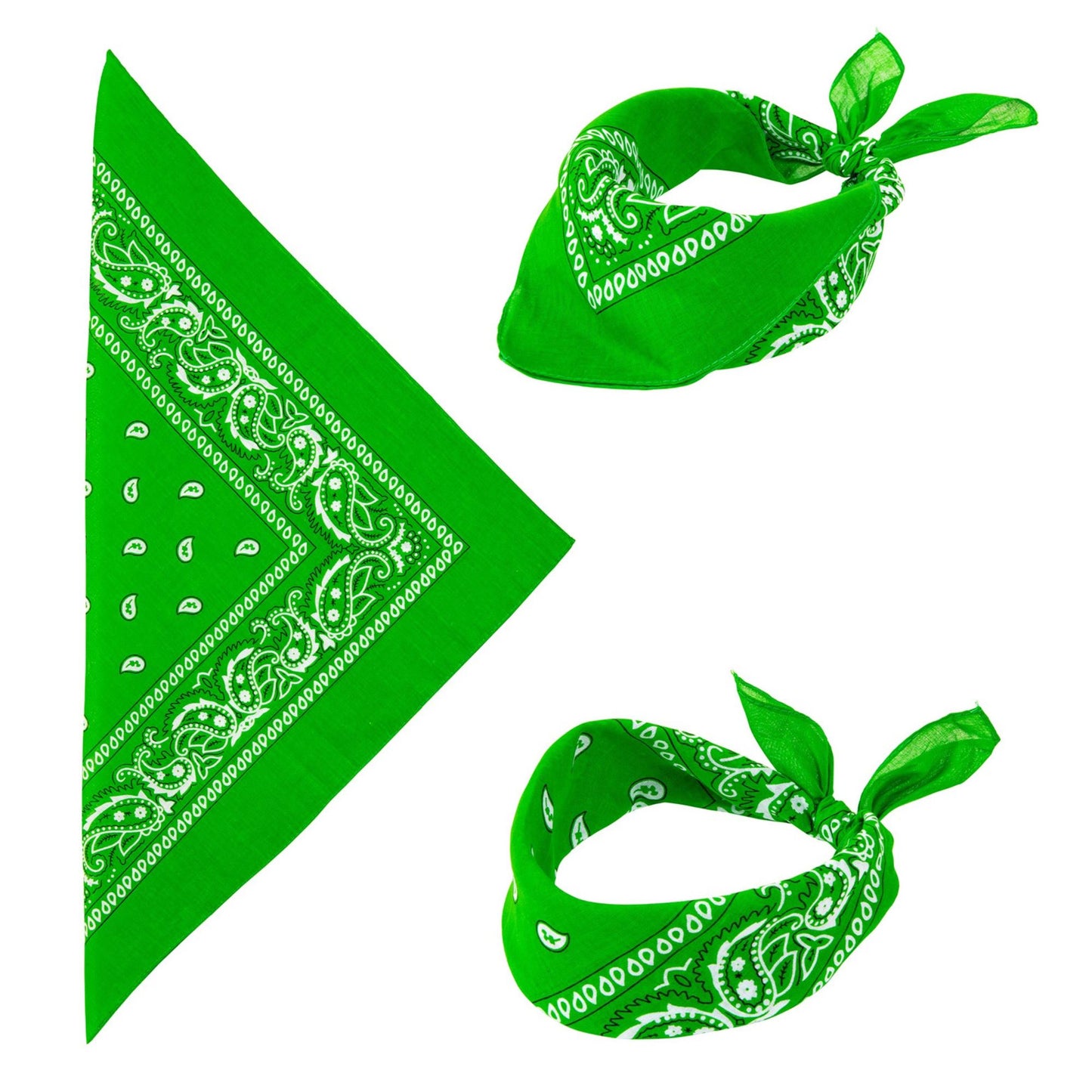 "BANDANA GRÜN" 55x55 cm - 100% Bauwolle – Vorderansicht