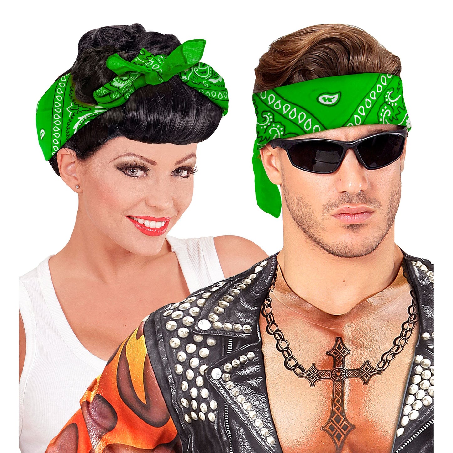 "BANDANA GRÜN" 55x55 cm - 100% Bauwolle – Ansicht 5