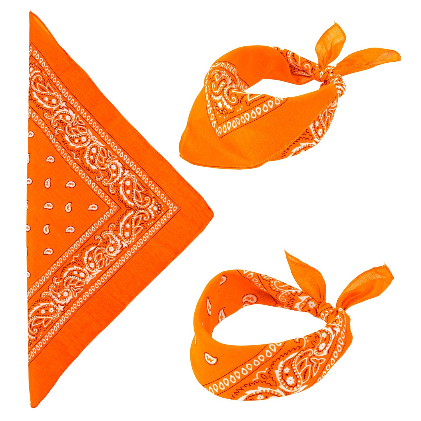 "BANDANA ORANGE" 55x55 cm - 100% Bauwolle – Vorderansicht