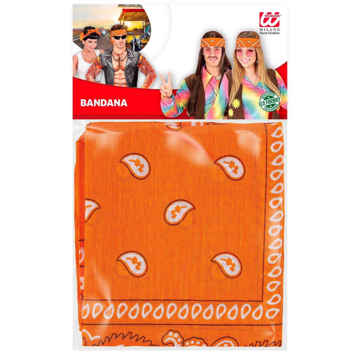 "BANDANA ORANGE" 55x55 cm - 100% Bauwolle – Ansicht 3