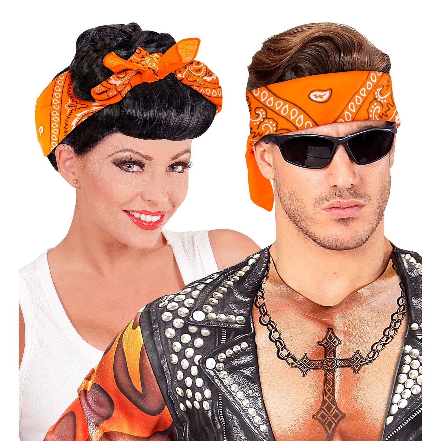 "BANDANA ORANGE" 55x55 cm - 100% Bauwolle – Ansicht 5