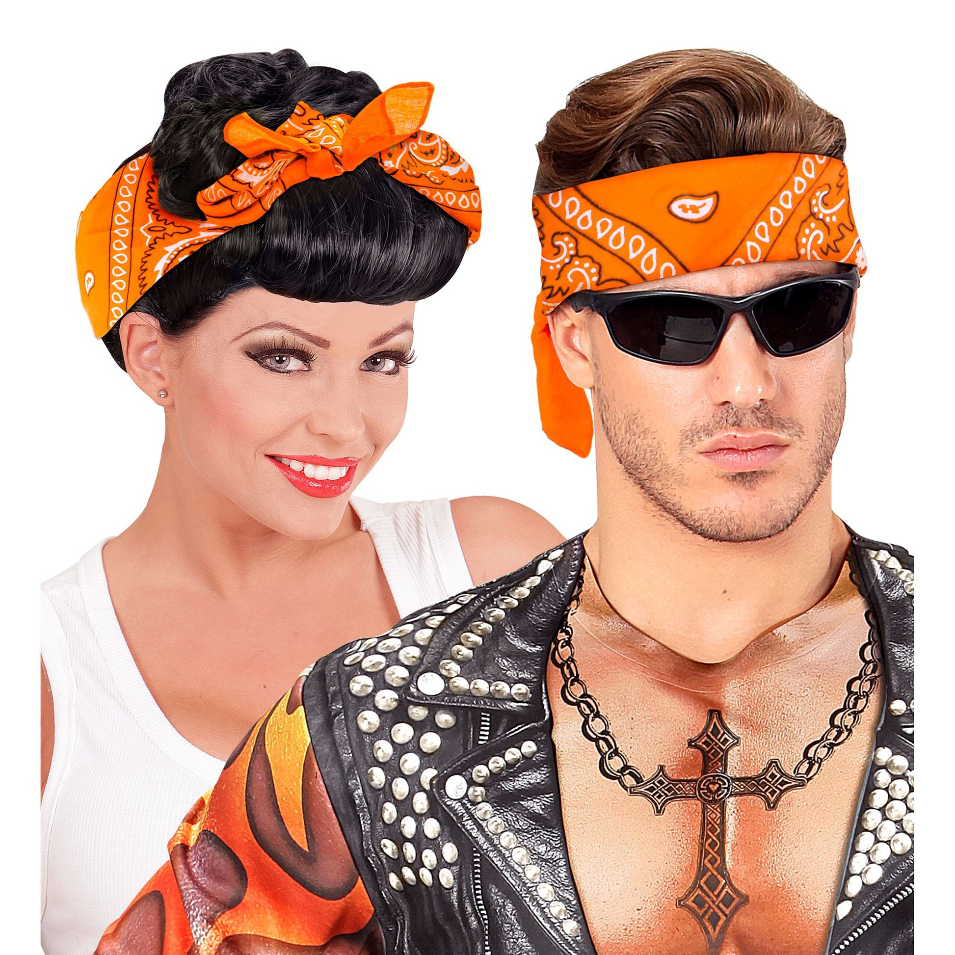 "BANDANA ORANGE" 55x55 cm - 100% Bauwolle – Ansicht 5