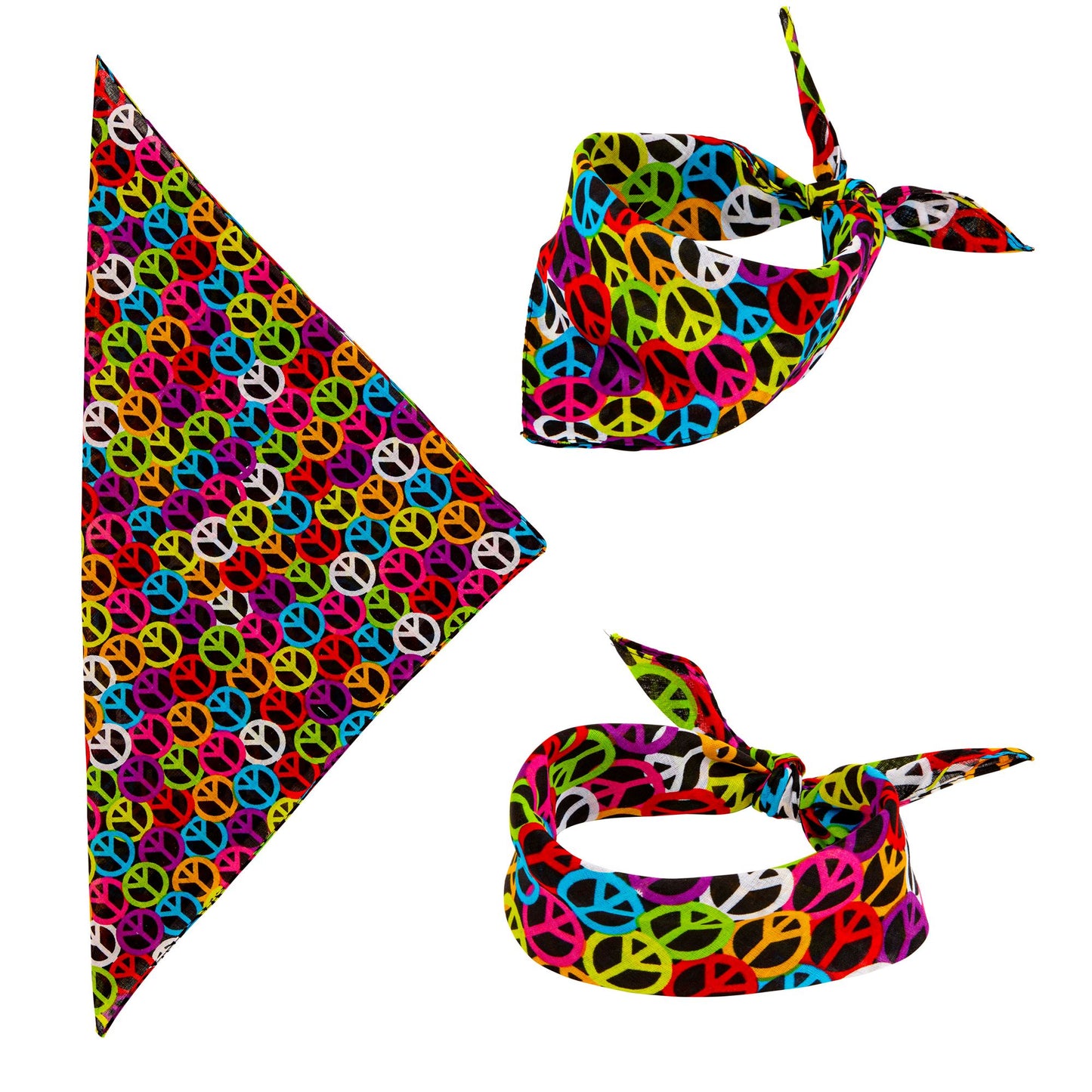 "BANDANA PEACEZEICHEN" 55x55 cm - 100% Bauwolle – Vorderansicht