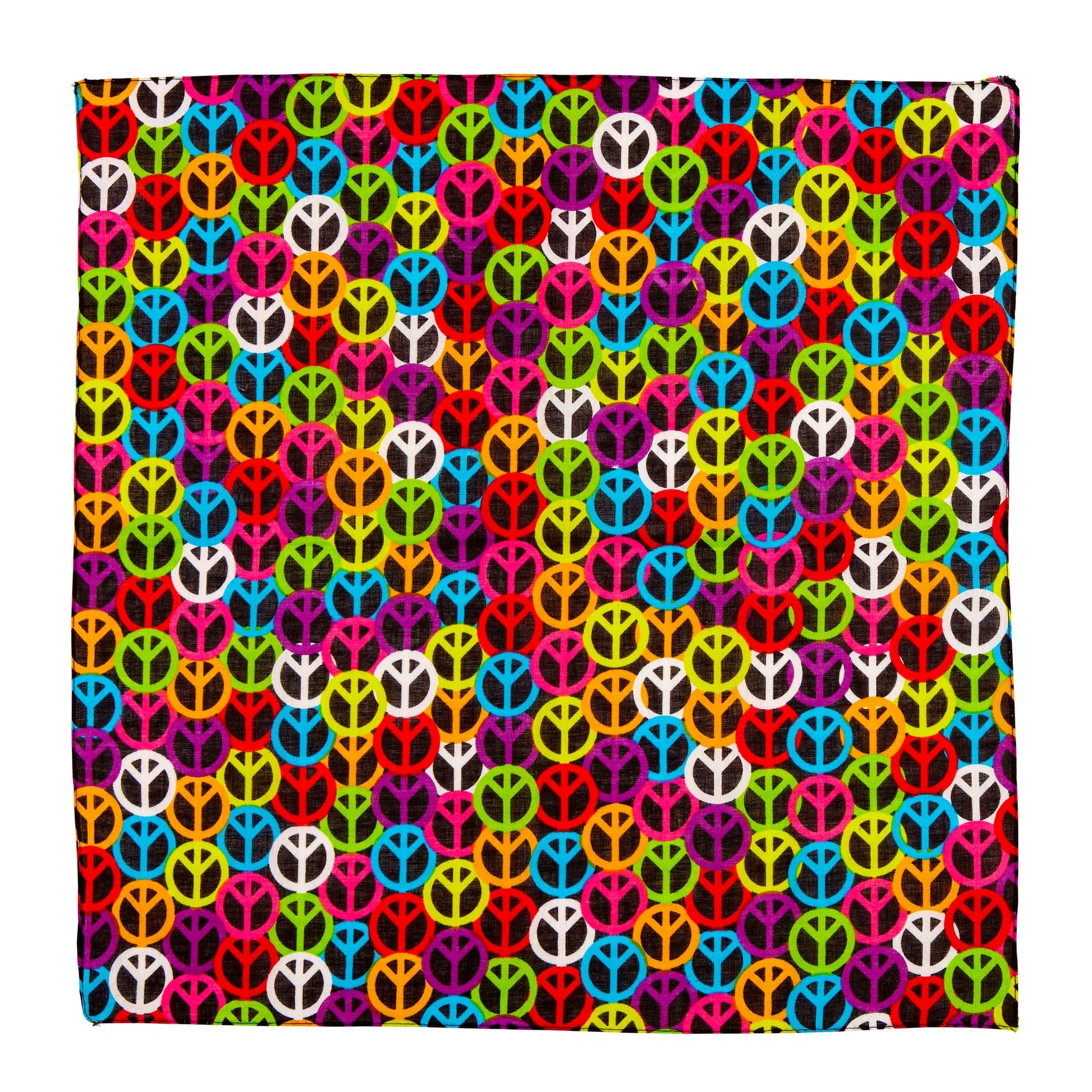 "BANDANA PEACEZEICHEN" 55x55 cm - 100% Bauwolle – Detailansicht