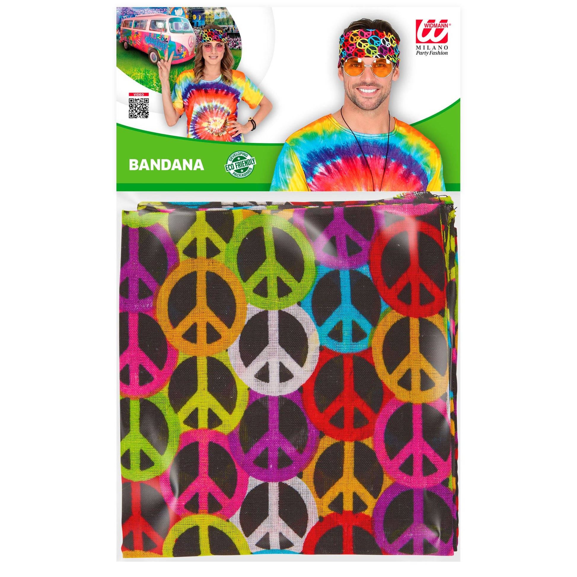 "BANDANA PEACEZEICHEN" 55x55 cm - 100% Bauwolle – Ansicht 3