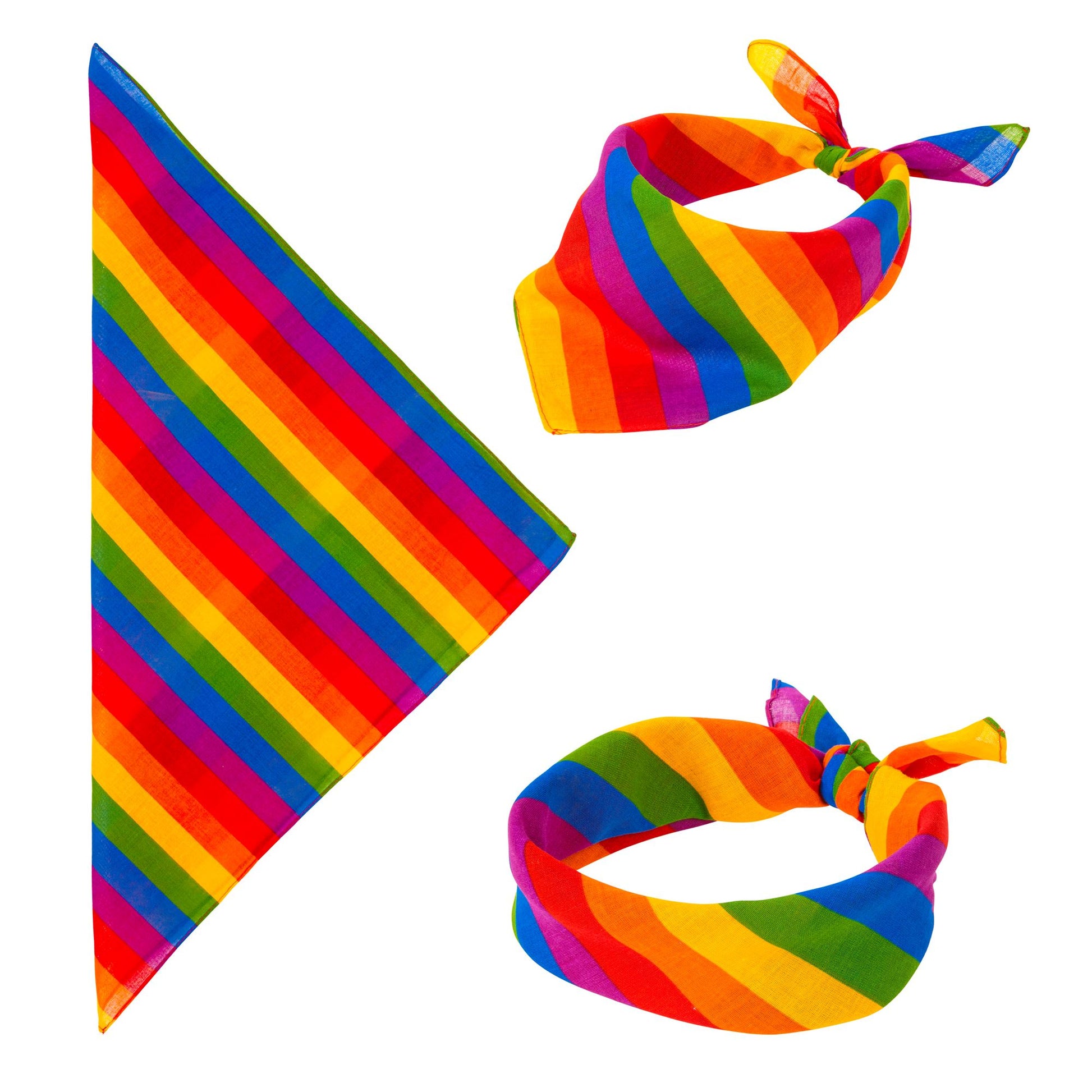 "BANDANA REGENBOGEN " 55x55 cm - 100% Bauwolle – Vorderansicht