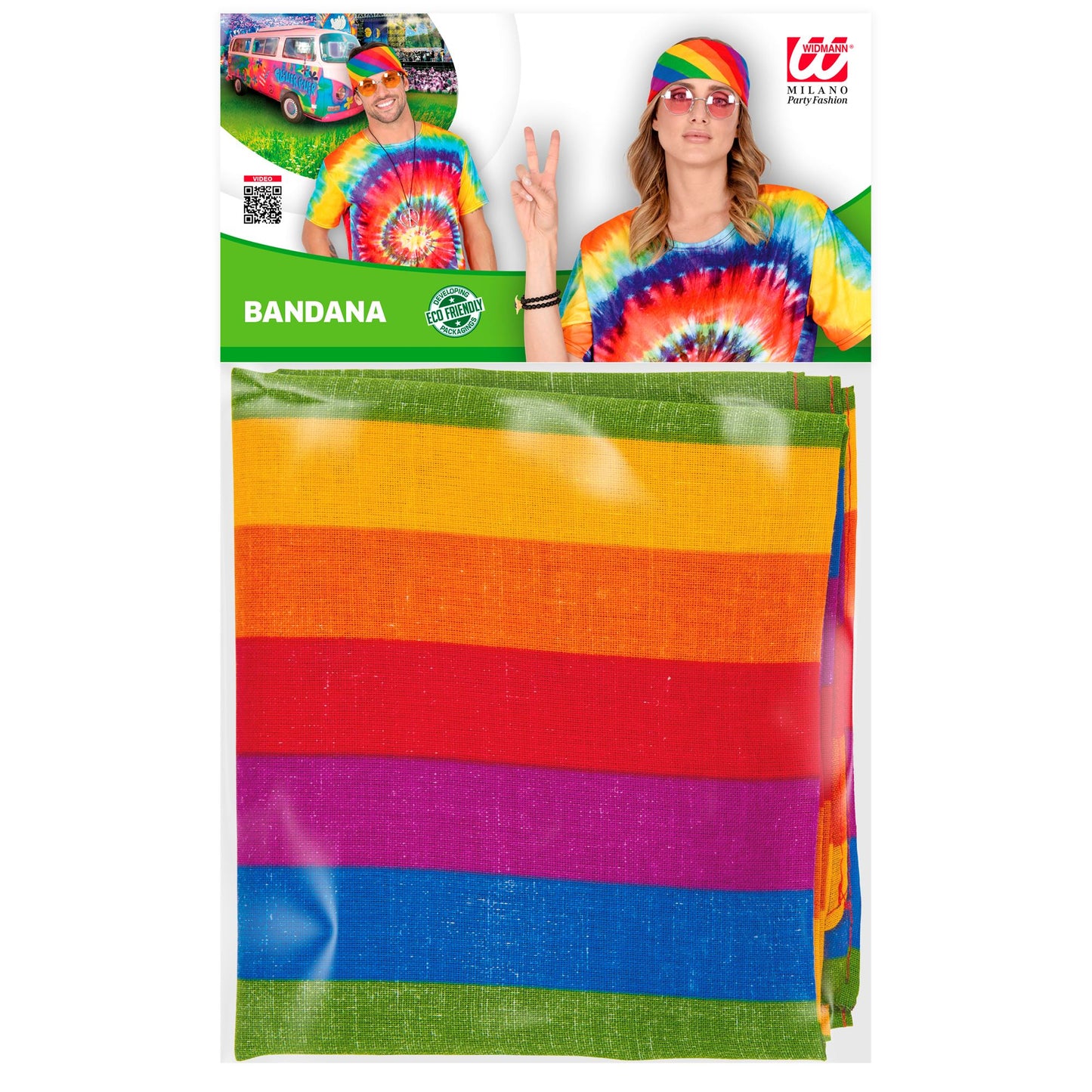 "BANDANA REGENBOGEN " 55x55 cm - 100% Bauwolle – Ansicht 3