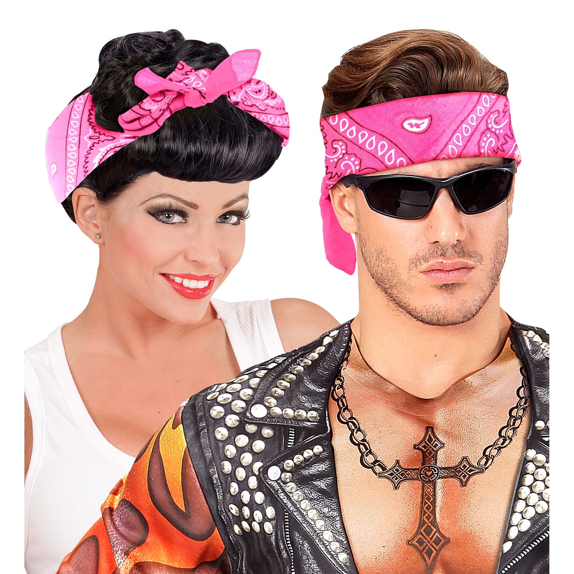 "BANDANA ROSA" 55x55 cm - 100% Bauwolle – Ansicht 5