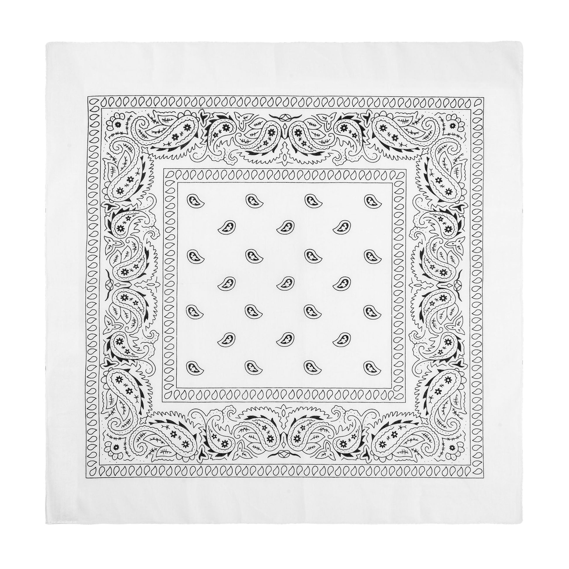 "BANDANA WEIß" 55X55 cm - 100% Baumwolle – Detailansicht