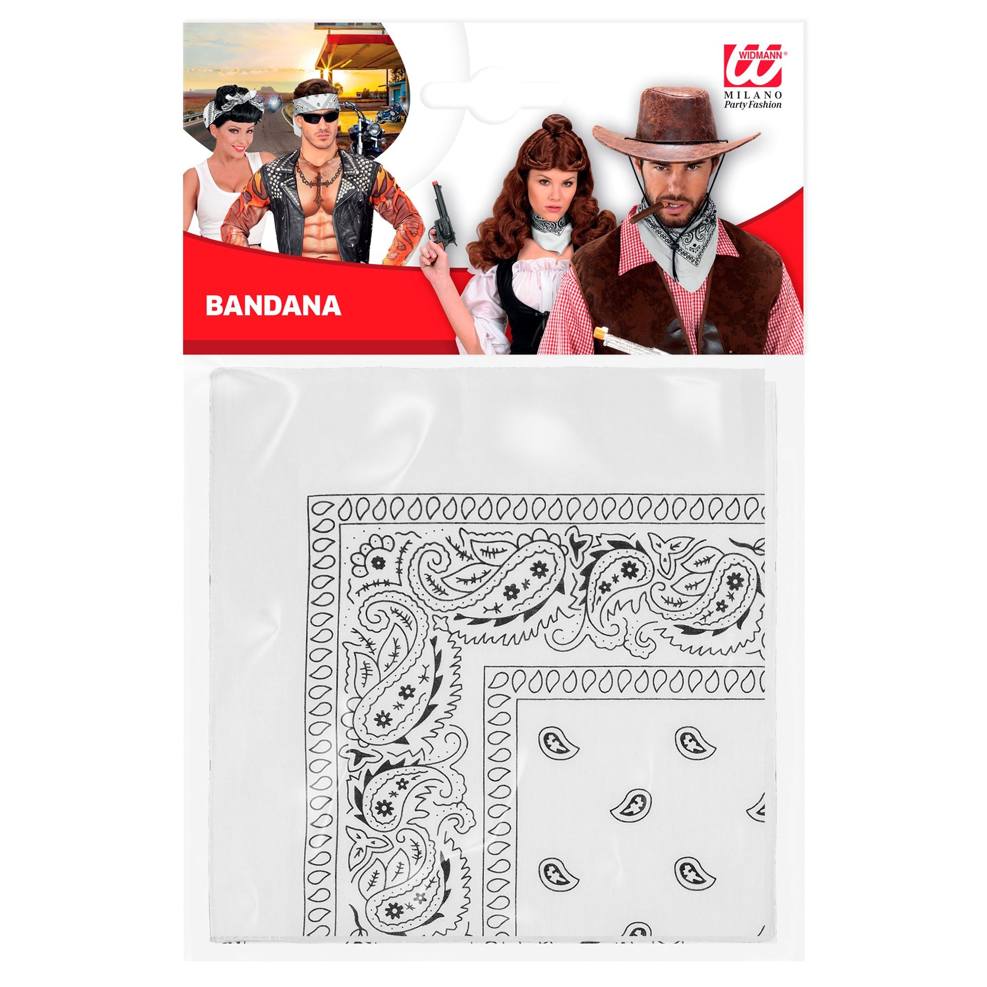 "BANDANA WEIß" 55X55 cm - 100% Baumwolle – Ansicht 3