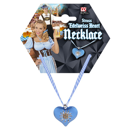 "BANDKETTE HELLBLAU-WEISS KARIERT MIT STRASSHERZ EDELWEISS" – Ansicht 3