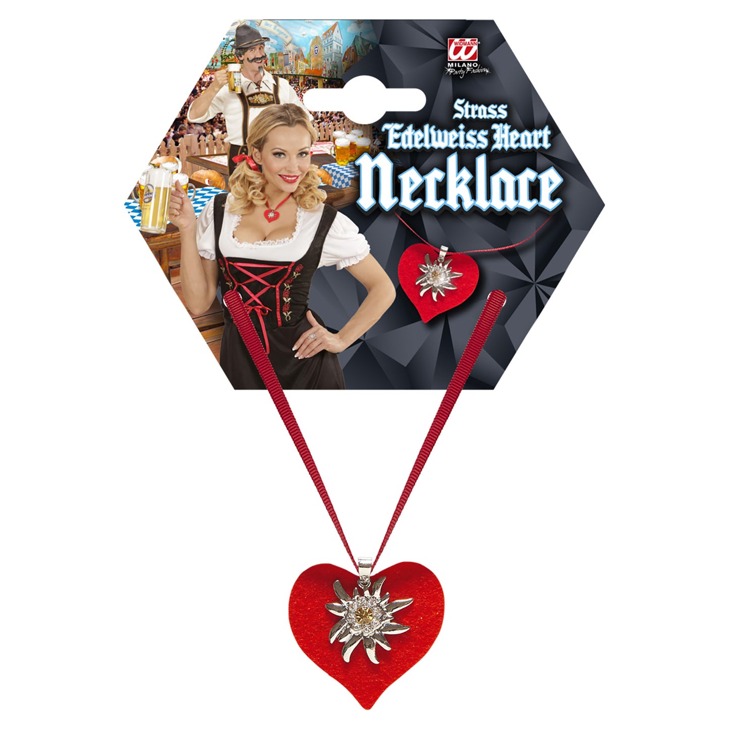"BANDKETTE MIT ROTEM HERZ UND STRASS EDELWEISS" – Ansicht 3