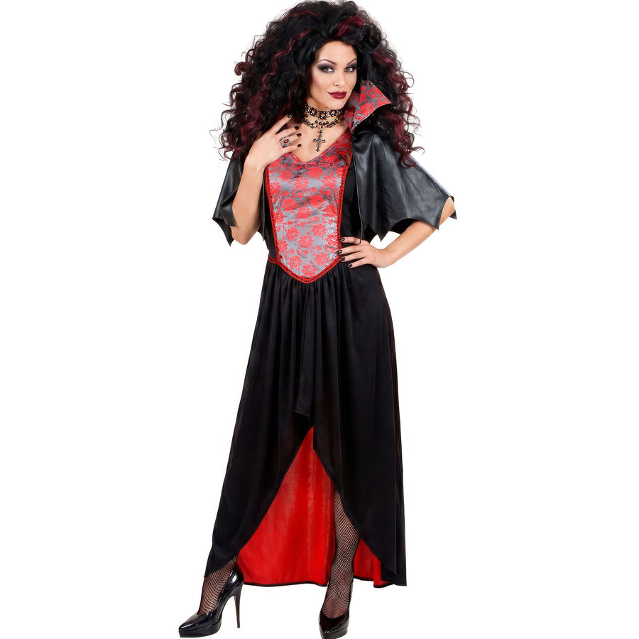 "BAROCKE VAMPIRDAME" (Kleid, Mäntelchen mit Kragen) – Vorderansicht