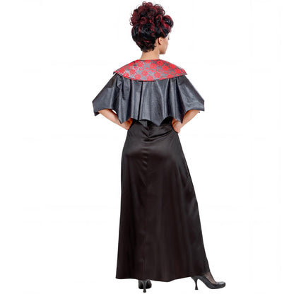"BAROCKE VAMPIRDAME" (Kleid, Mäntelchen mit Kragen) – Detailansicht