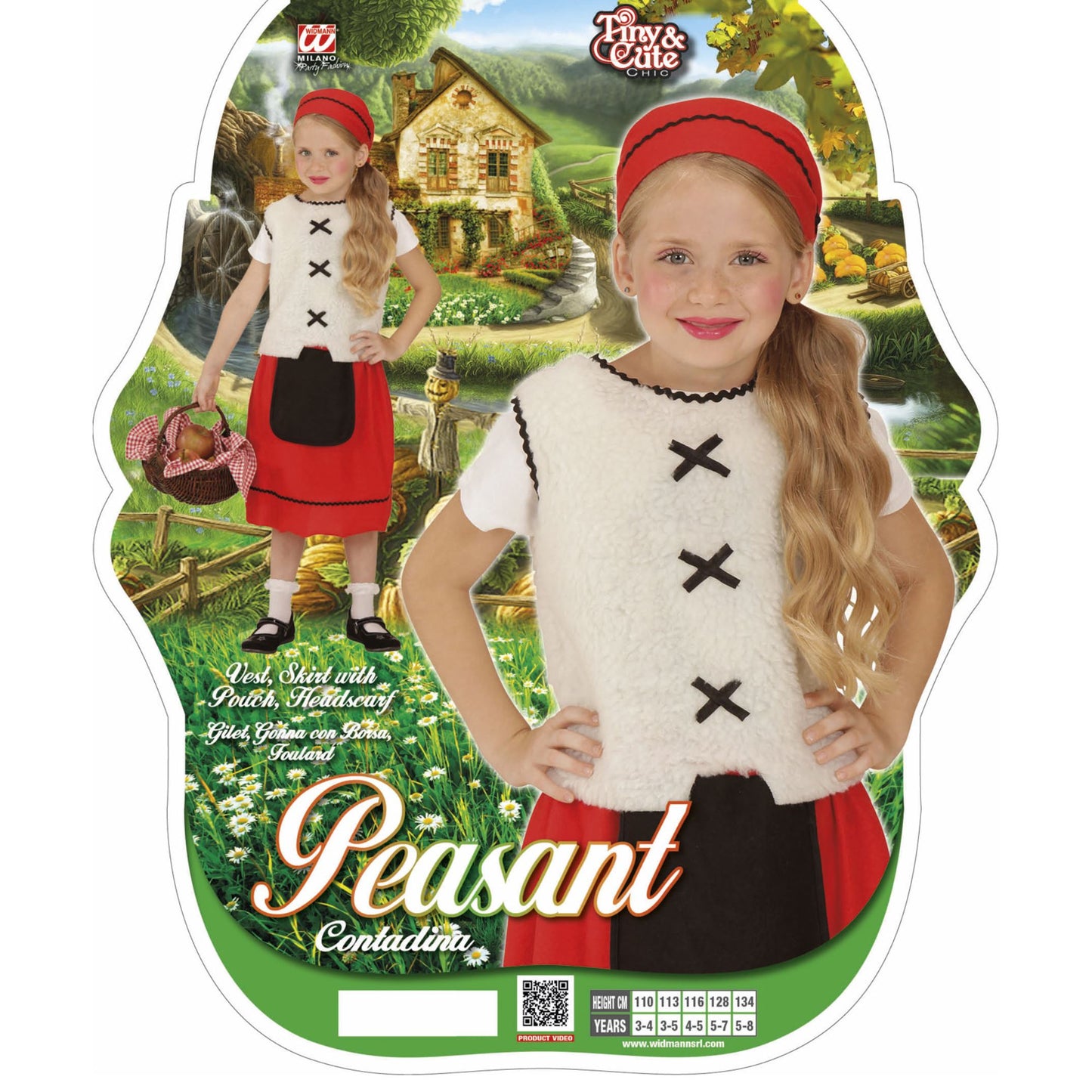 "BAUERNMÄDCHEN" (Weste, Rock mit Tasche, Kopftuch) – Ansicht 3