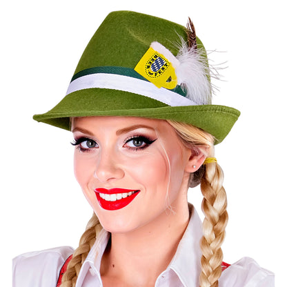 "BAYRISCHER FEDORA MIT FEDER UND BIERKRUG" aus Filz – Ansicht 3