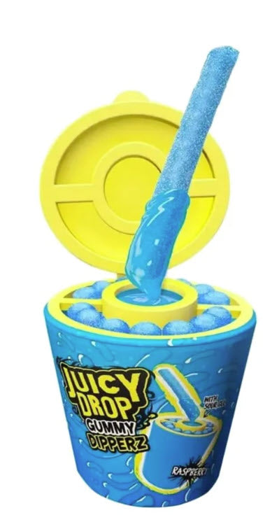 Bazooka Juicy Drop Gummy Dipperz Himbeer Kaubonbon 96g – Detailansicht