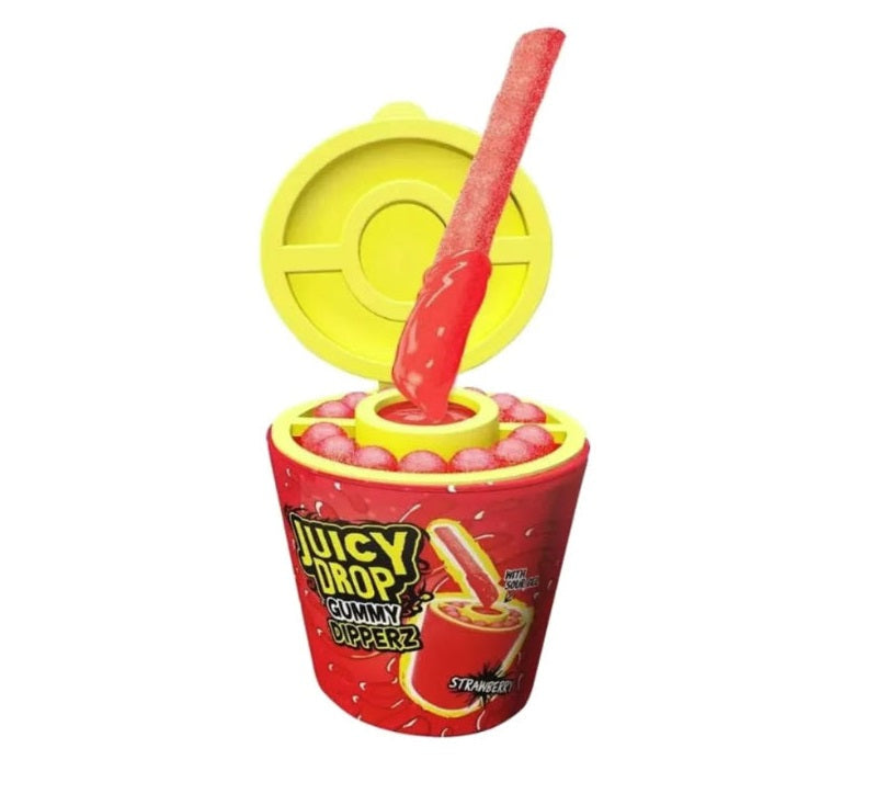 Bazooka Juicy Drop Gummy Dipperz Strawberry 96g – Produktansicht