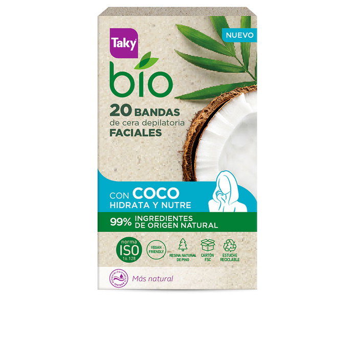TAKY TAKY Bio Coco Gesichtsenthaarungs-Wachsstreifen 20 Stück Kosmetik
