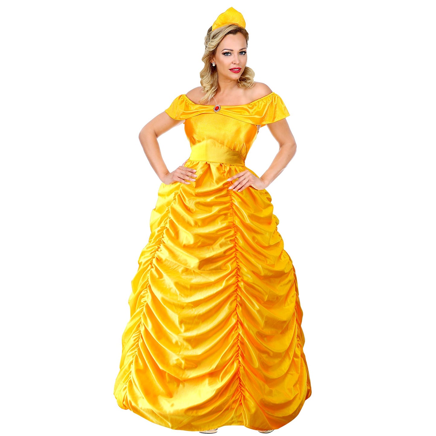 "BEAUTY QUEEN" (Kleid mit Petticoat, Gürtel, Kopfbedeckung) – Vorderansicht