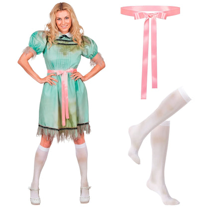 "BESESSEN" (Kleid, Gürtel, Strümpfe) – Detailansicht