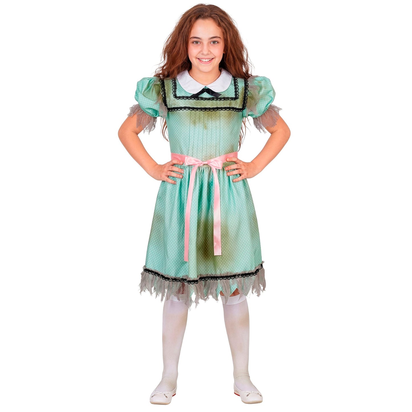 "BESESSEN" (Kleid, Gürtel, Strümpfe) – Vorderansicht