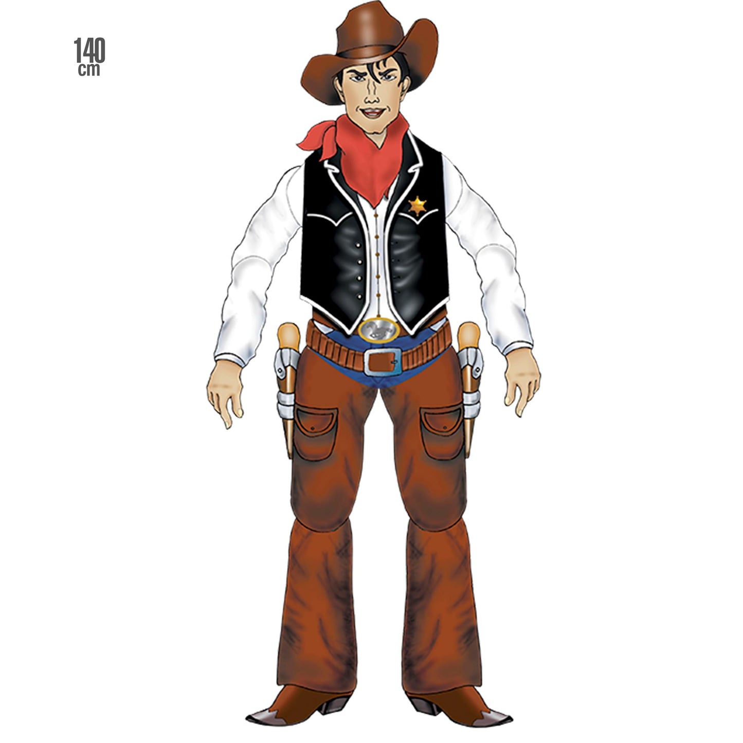 "BEWEGLICHER COWBOY" h 1,40 m – Vorderansicht