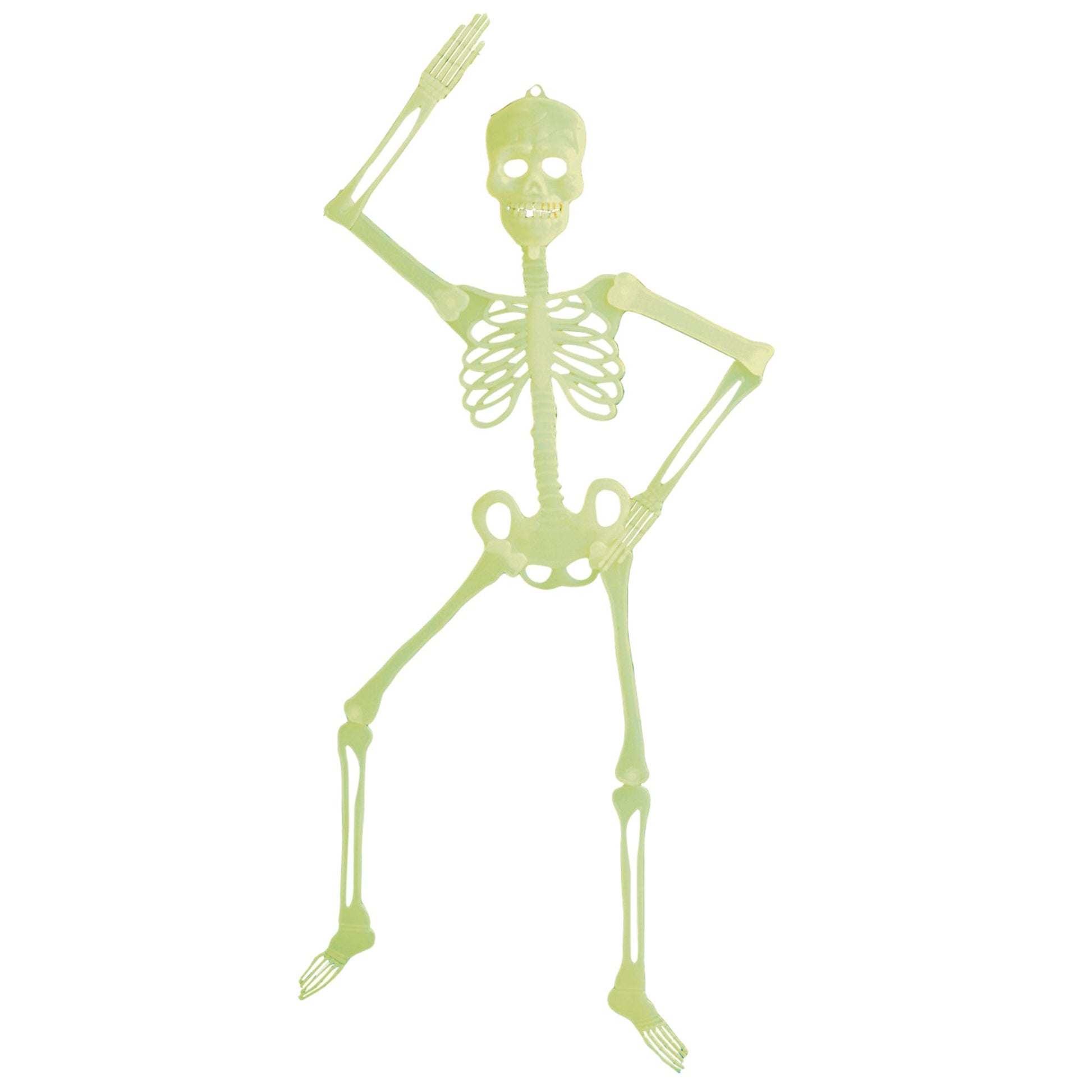 "BEWEGLICHES 3D GLOW IN THE DARK SKELETT 3D" 92 cm – Detailansicht