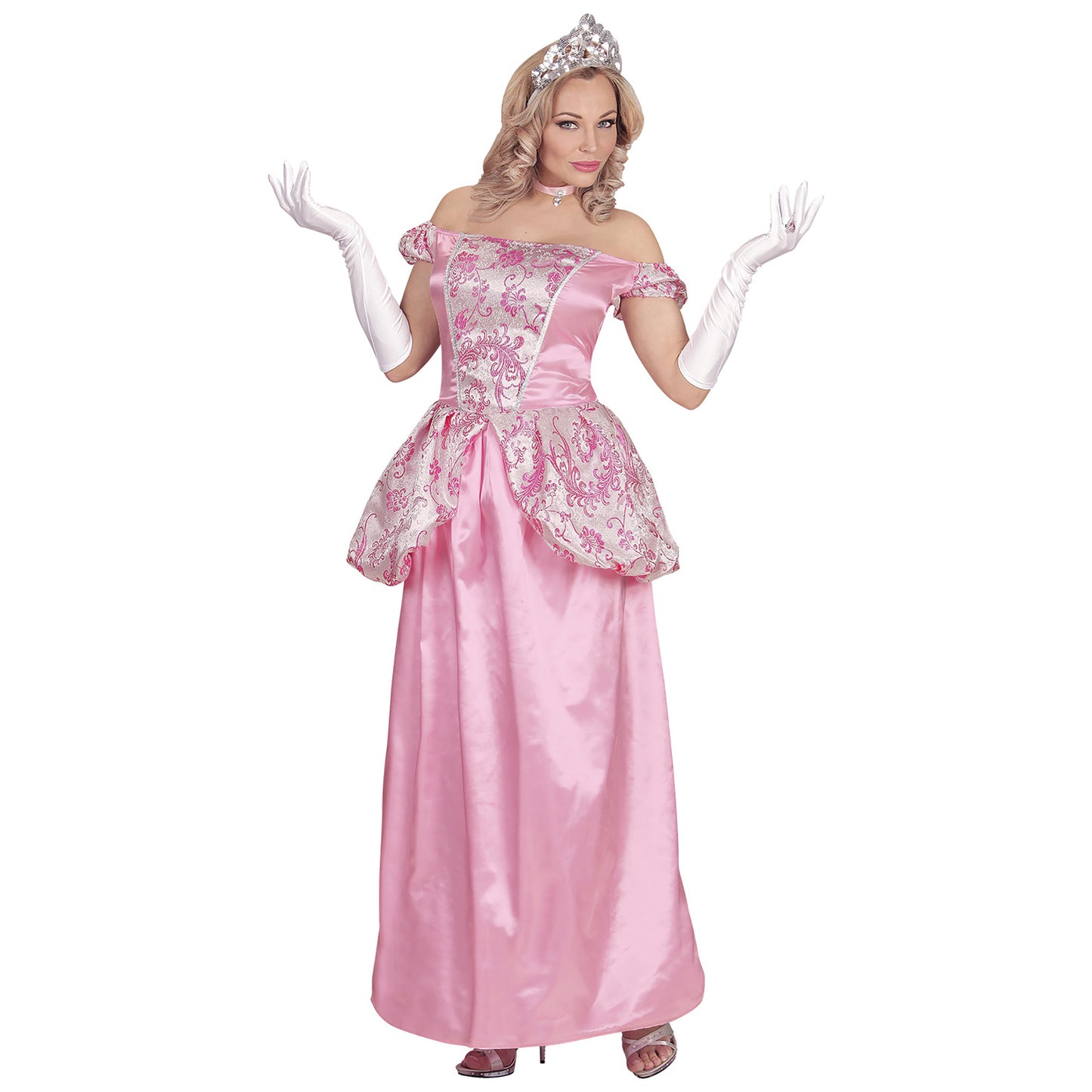 "BEZAUBERNDE PRINZESSIN" (Kleid mit Reifunterrock, Handschuhe, Halsband, Diadem) – Detailansicht