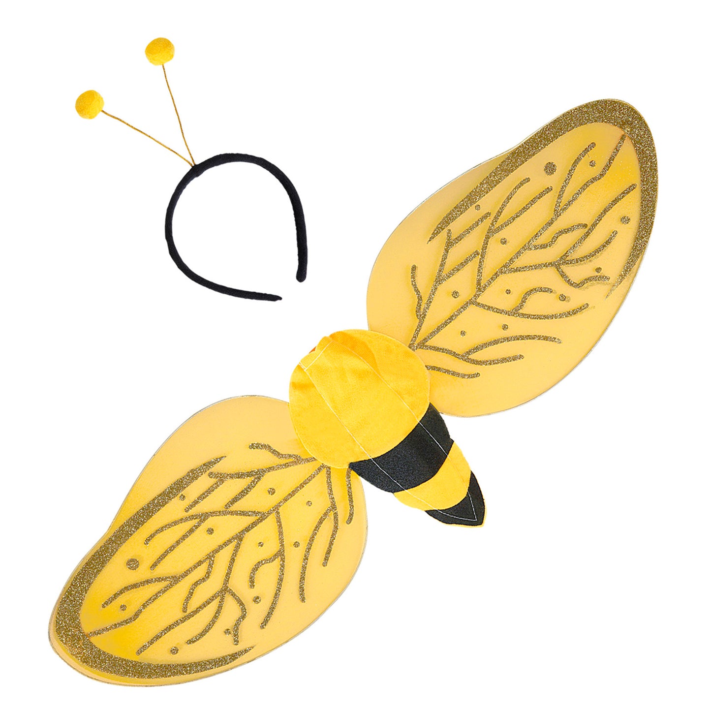 "BIENE" Dress-up Set (Flügel, Antennen) – Vorderansicht