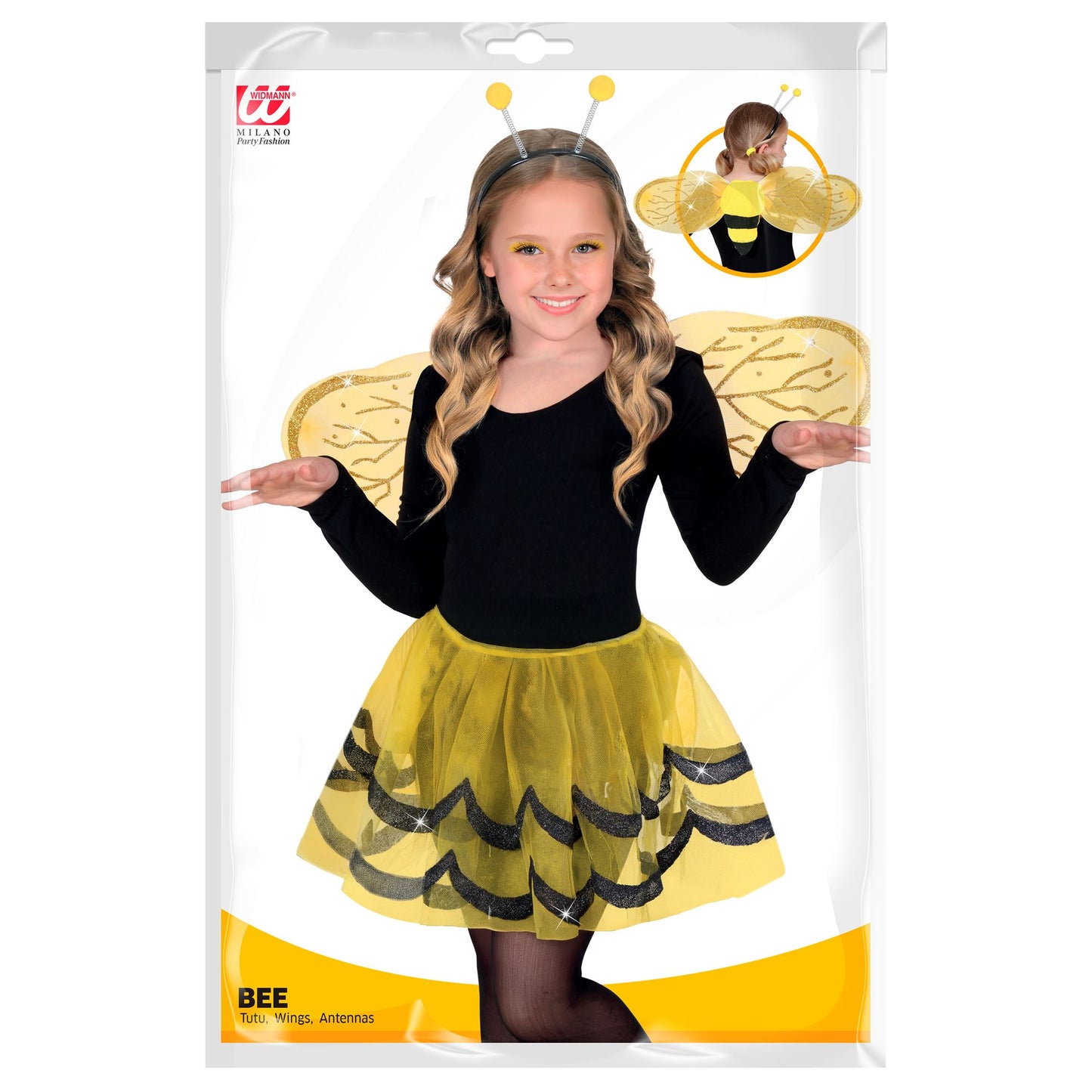 "BIENE" Dress-up Set (Tutu, Flügel, Antennen) – Detailansicht