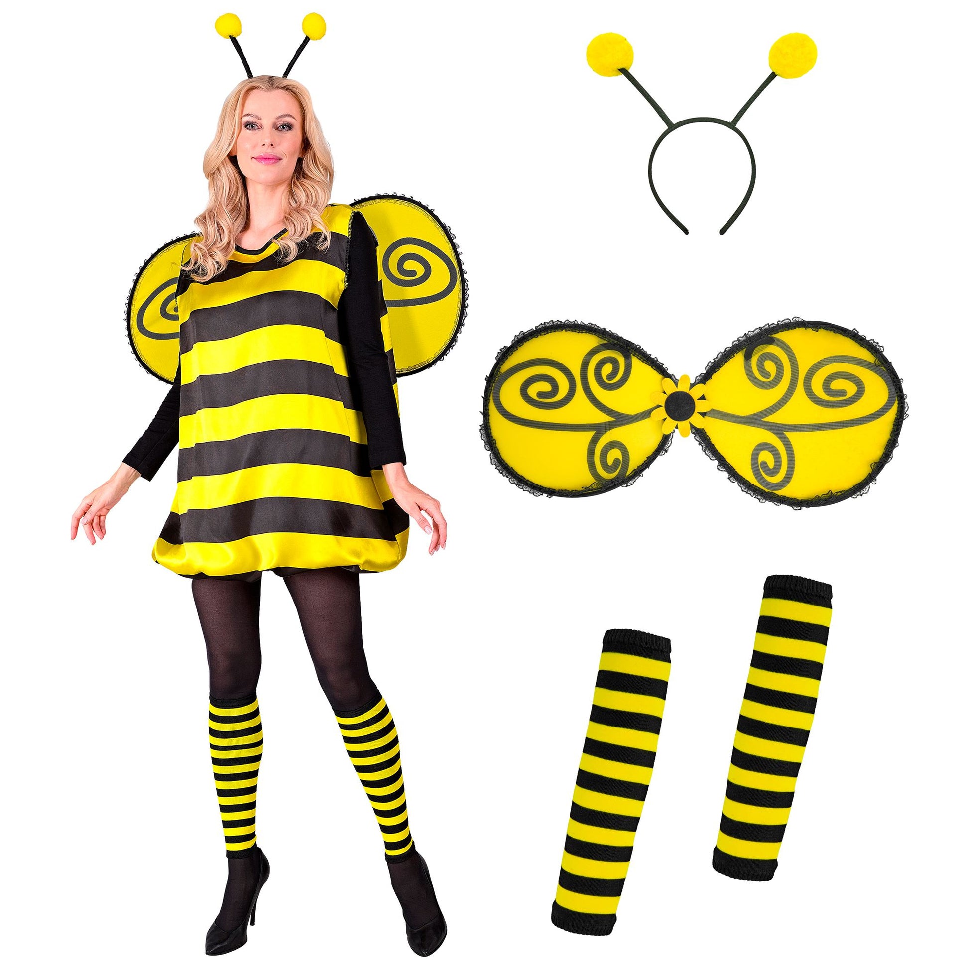 "BIENE" (Kleid, Stulpen, Flügel, Fühler) – Detailansicht