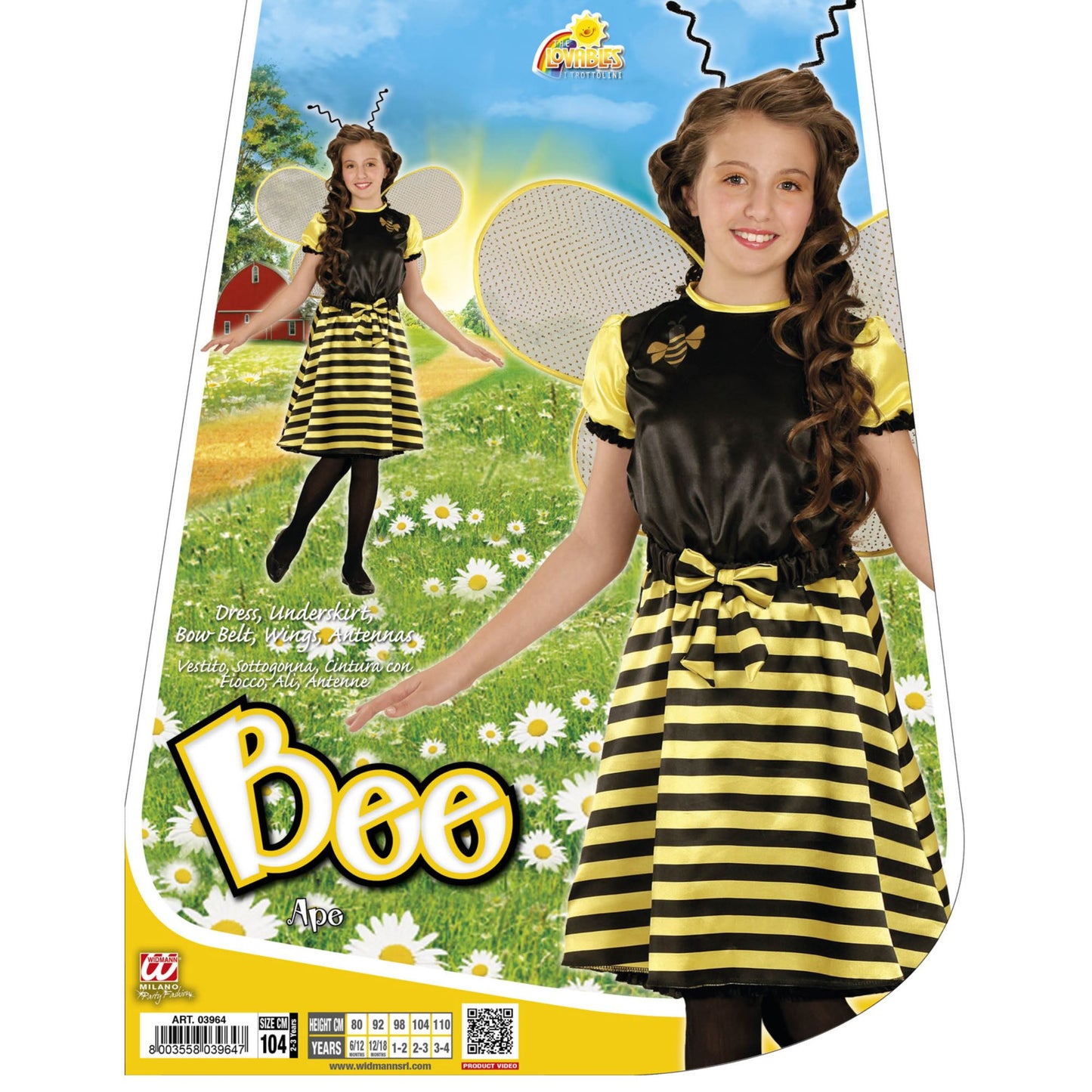 "BIENE" (Kleid, Unterrock, Gürtel mit Schleife, Flügel, Fühler) – Ansicht 3