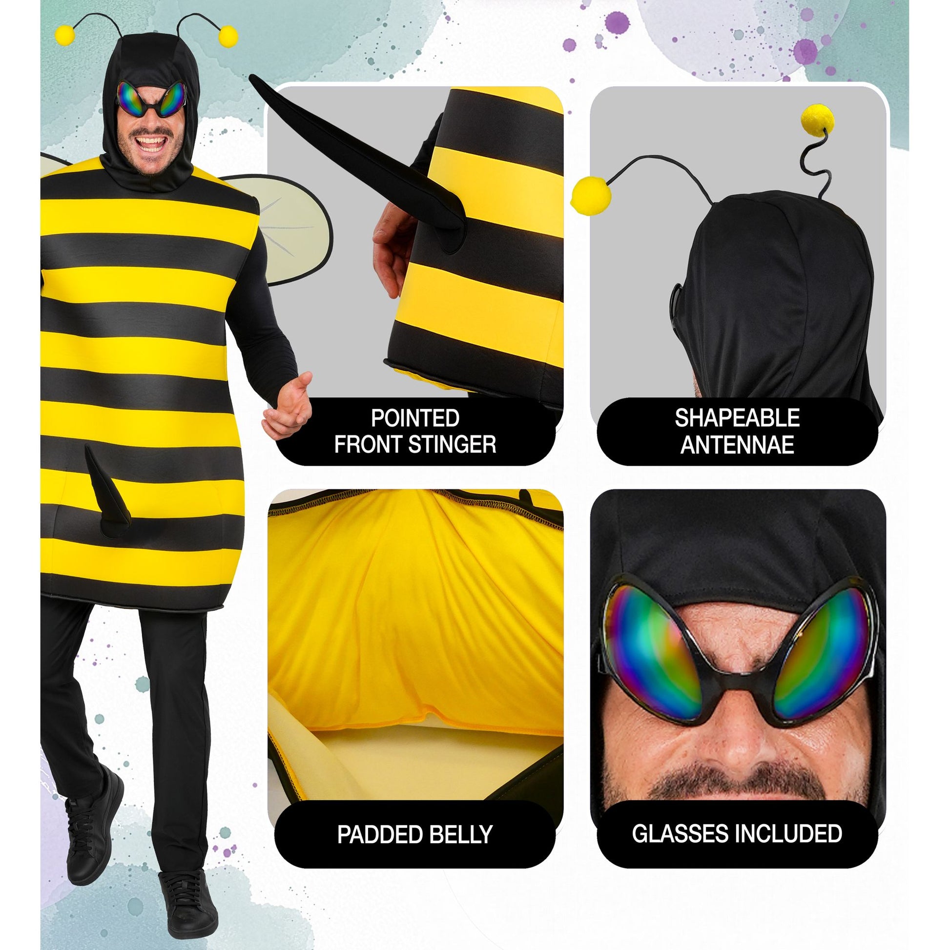 "BIENE MIT STACHEL" (Robe mit Kapuze, Flügel, Brille) – Ansicht 5