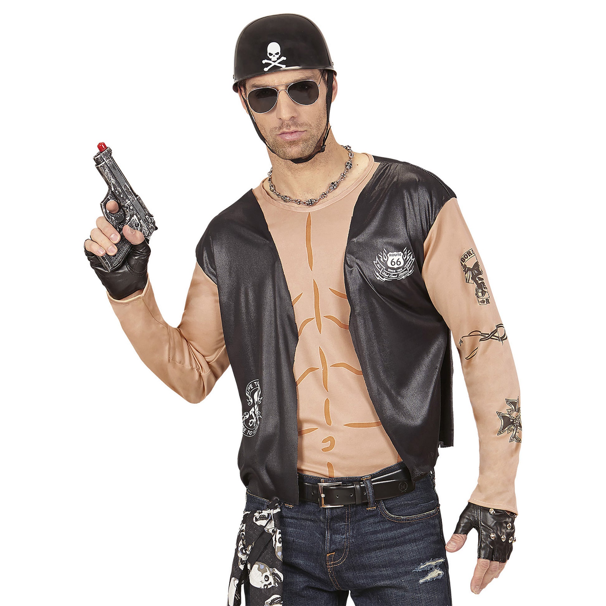 "BIKER" (T-Shirt mit Weste) – Detailansicht
