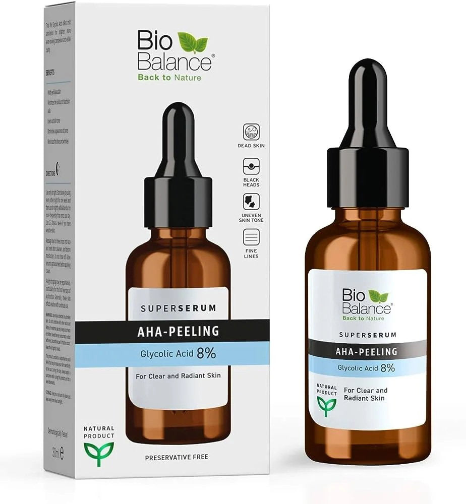 Bio Balance, AHA-Peeling, Exfoliating & Brightening, Nacht, Serum, Für das Gesicht, 30 ml