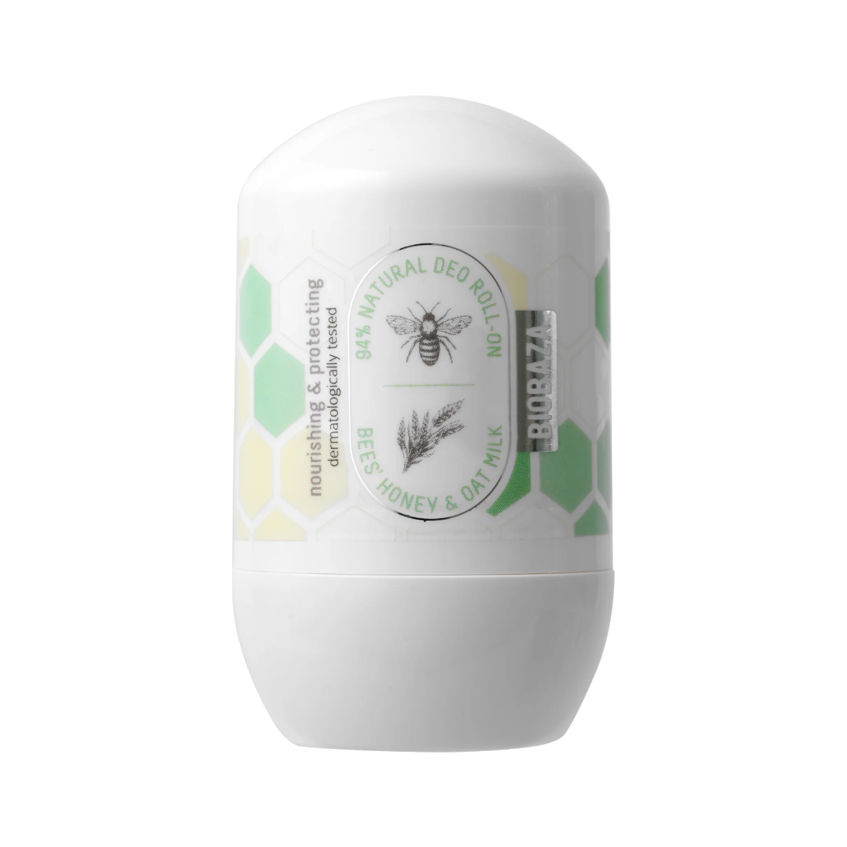 Biobaza, Bee's Honey & Oat Milk, Natürliche Inhaltsstoffe, Soothing & Nourishing, Deodorant-Roll-On, Unisex, 50 ml