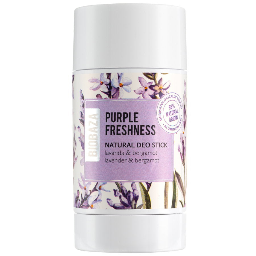 Biobaza, Purple Freshness, Natürliche Inhaltsstoffe, Refreshing & Soothing, Zitrus, Deodorant-Stick, Unisex, 50 ml