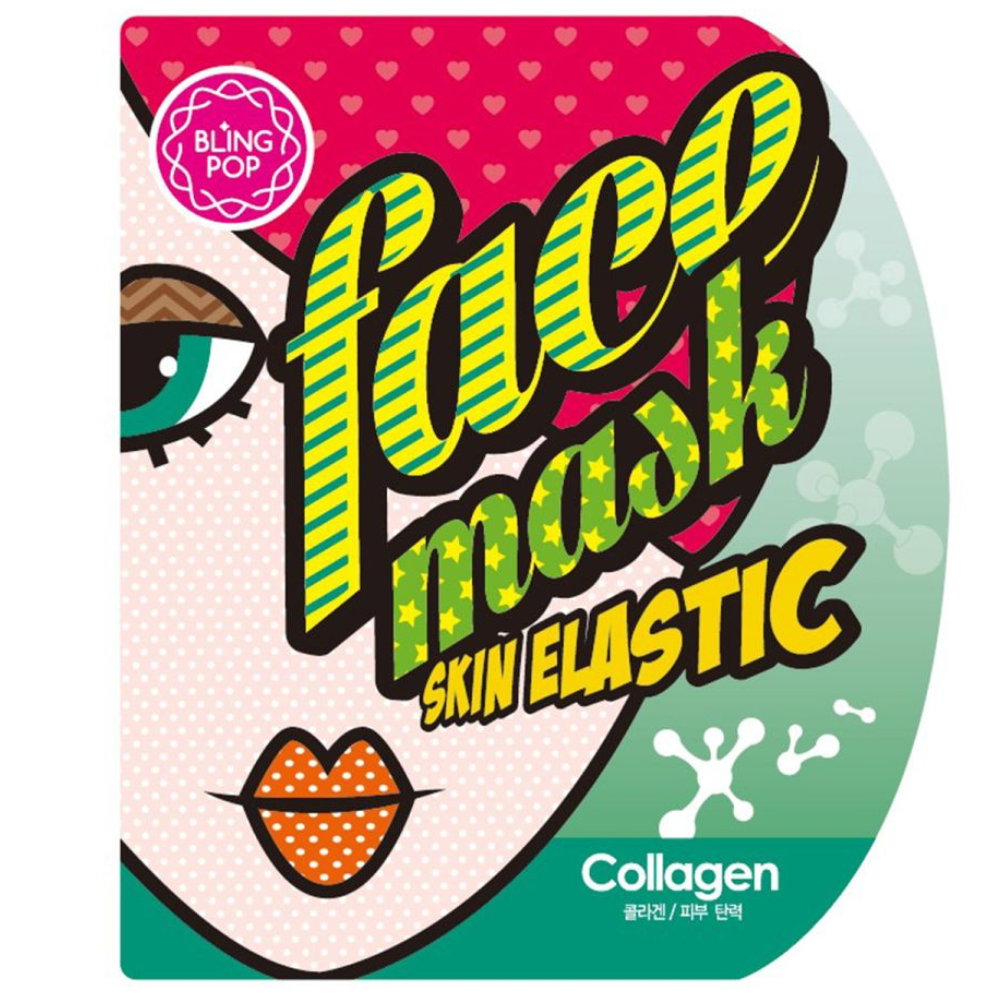 Blingpop, Blingpop, Collagen, Elasticity, Sheet Mask, For Face, 25 g