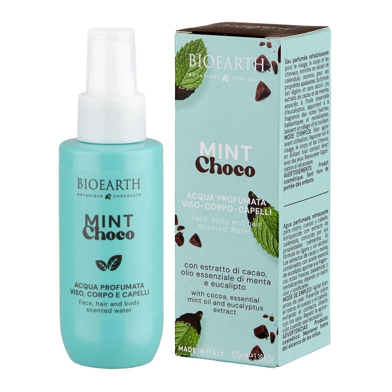Bioearth, Mint Choco, Erfrischend, Nebelspray, Für Körper, Gesicht & Haar, 100 ml