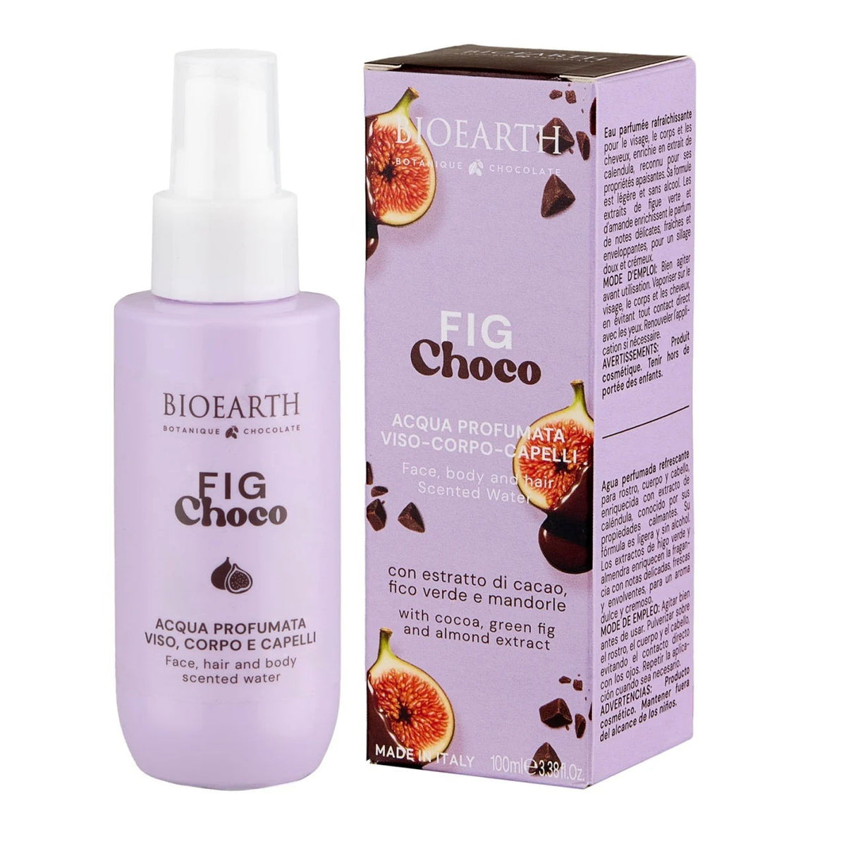 Bioearth, Fig Choco, Erfrischend, Nebelspray, Für Körper, Gesicht & Haar, 100 ml