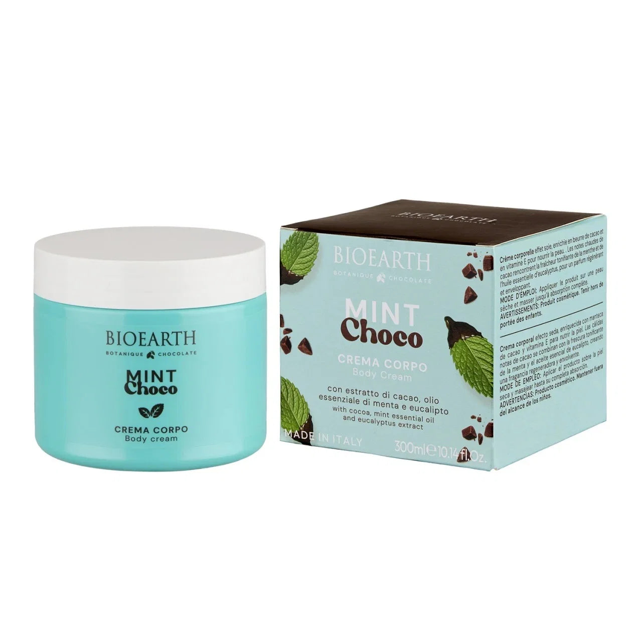Bioearth, Mint Choco, Feuchtigkeitsspendend & Weichmachend, Körpercreme, Täglich, 300 ml