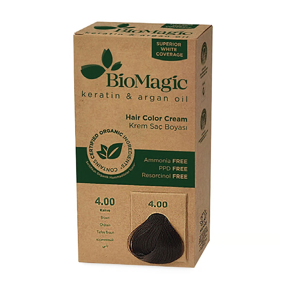 Biomagic, Biomagic, Permanente Haarfarbe, 4/00 4 Medium Brown, 250 ml *Tester