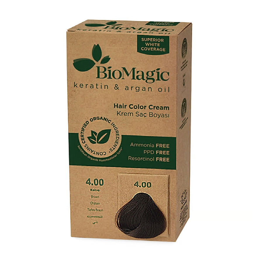 Biomagic permanente Haarfarbe 4/00 Medium Brown 250 ml Tester