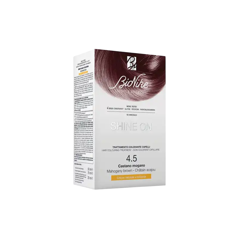 BioNike, Shine On, Permanente Haarfarbe, 4.5 Mahogany Brown, 145 ml