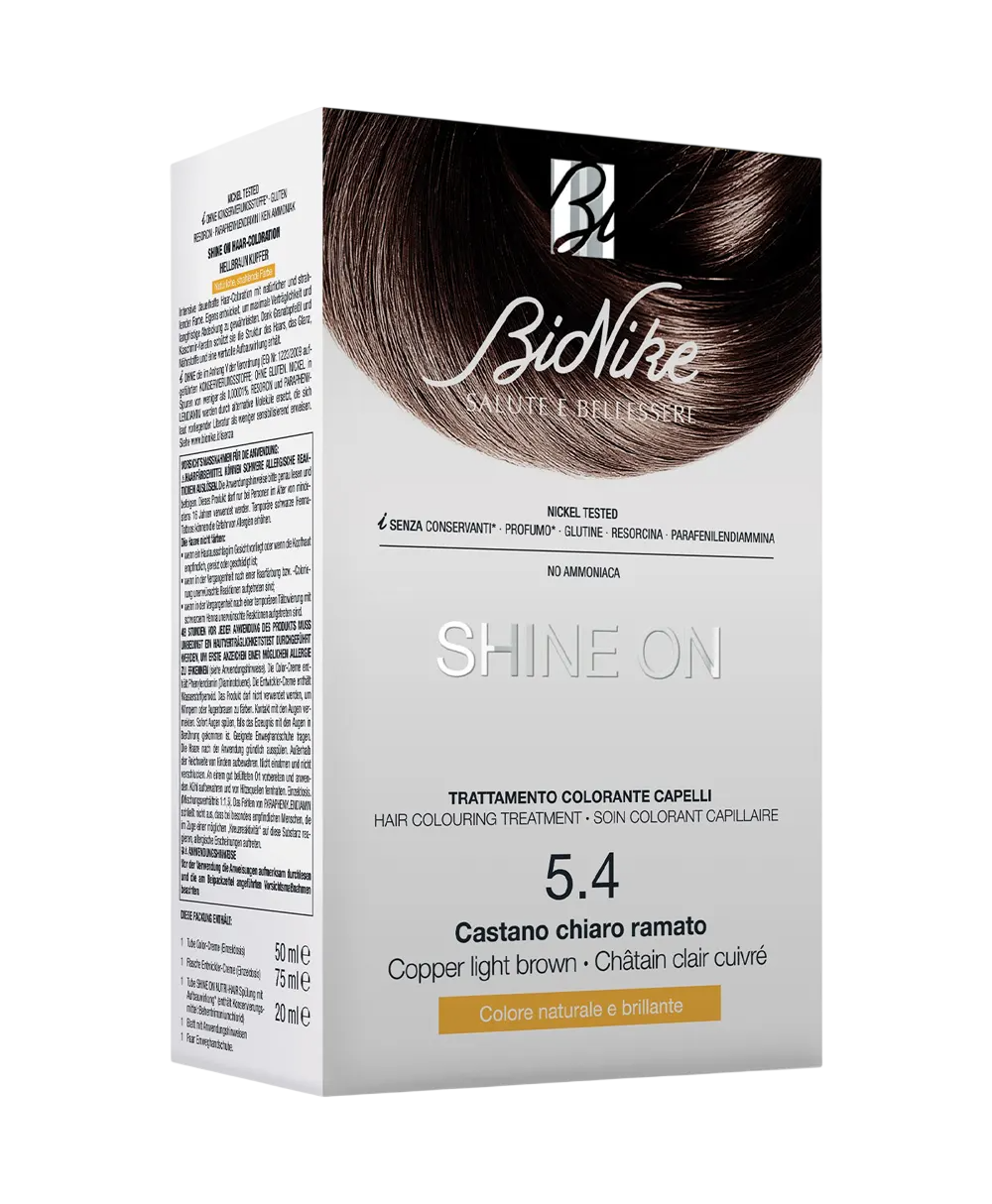 BioNike, Shine On, Permanent Hair Dye, 5.4 Copper Light Brown, 145 ml